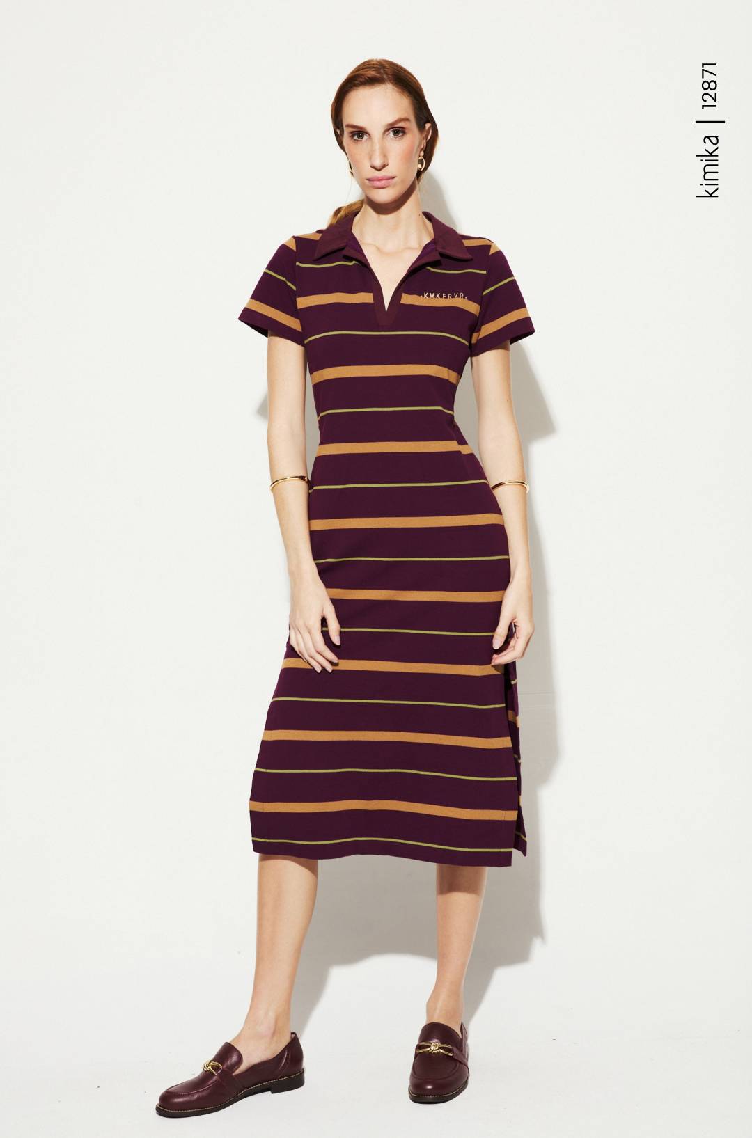 Vestido Longo Roxo Listrado
