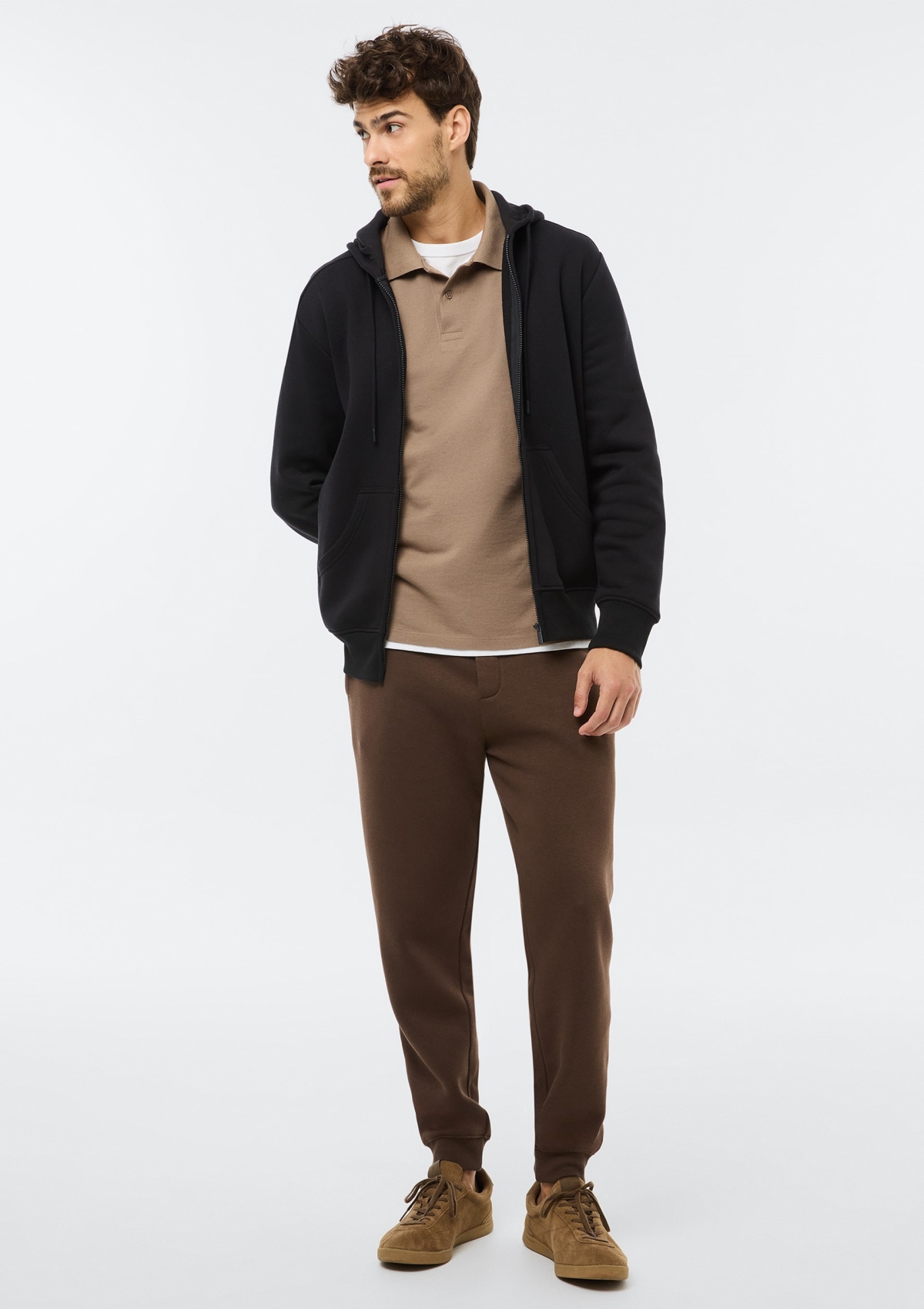 Jaqueta B&aacute;sica Masculina Regular Em Moletom Peluciado