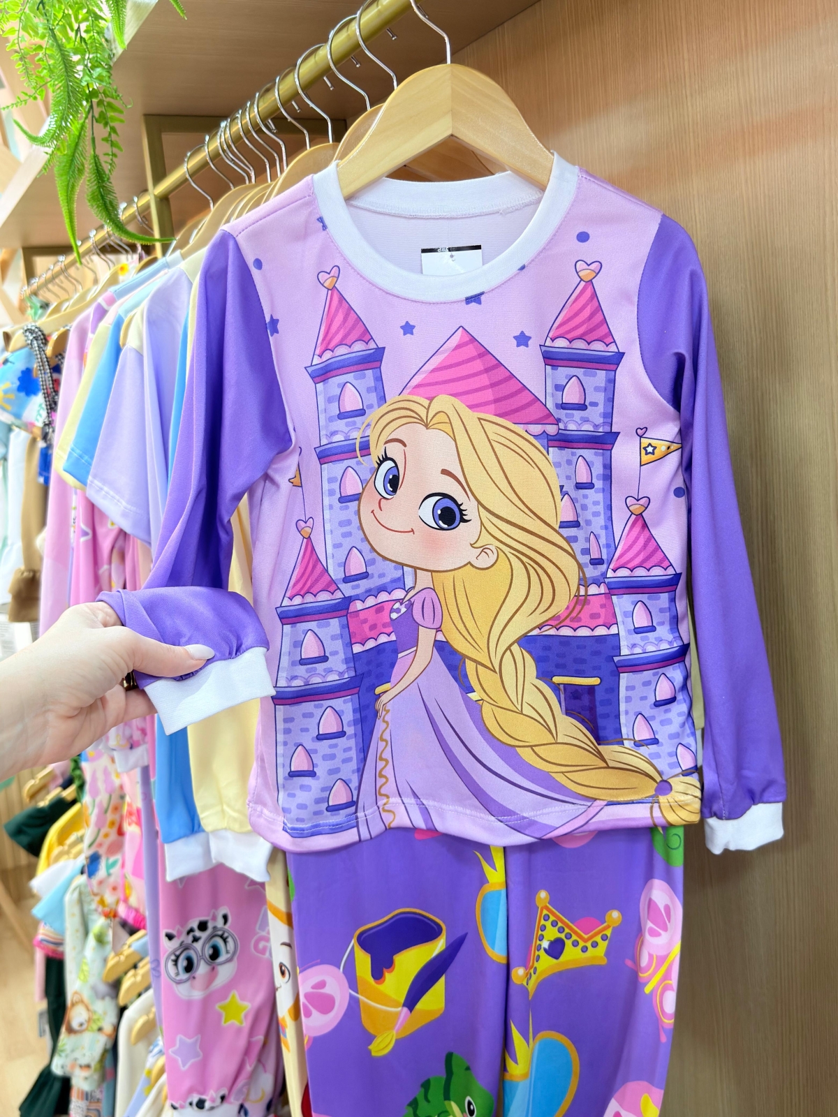 Pijama Manga Longa Rapunzel