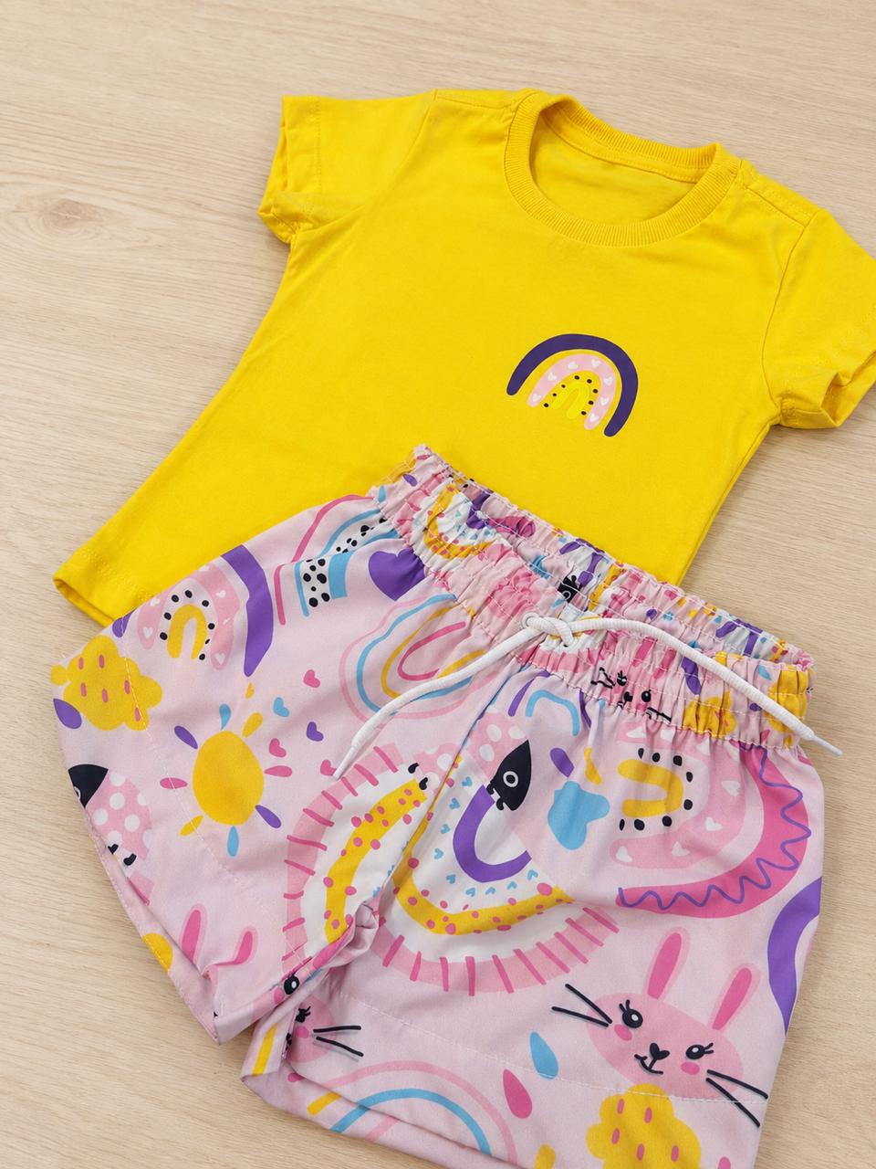Conjunto T-shirt Arco Íris
