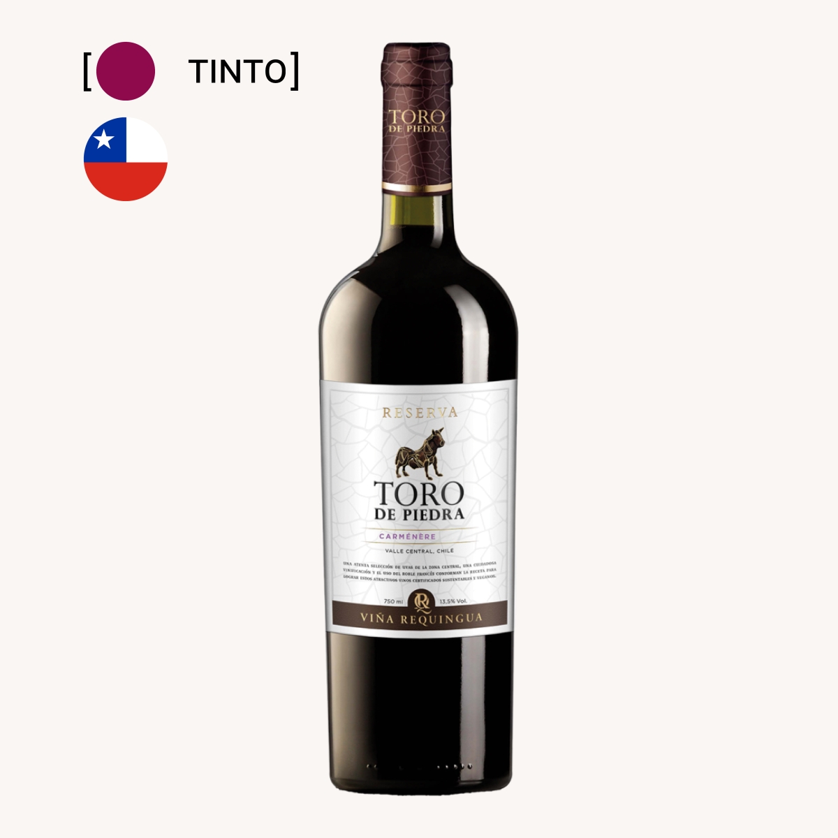 Vinho Toro De Piedra Reserva Carm&eacute;n&egrave;re 750ml