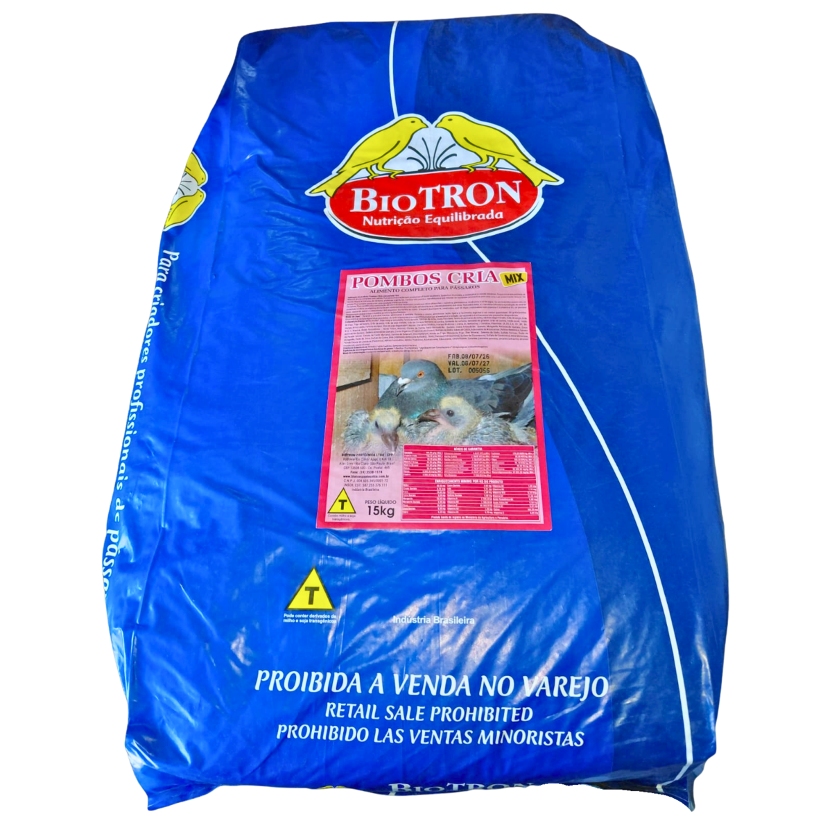 BIOTRON POMBOS RAÇÃO MIX SEMENTES - REPRODUÇÃO CRIA - 15 KG