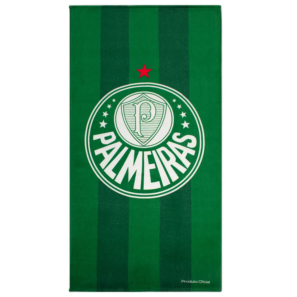 Toalha Praia KazzaVip Veludo Estampado 100% Algodão Brasão Licenciado Oficial Clube Palmeiras 2026 70cmx140m Verde