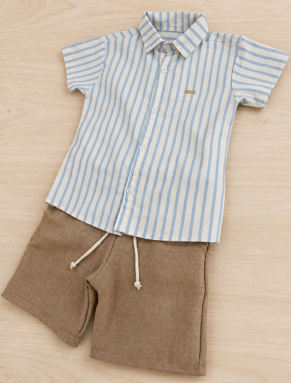 Conjunto Mauricinho Listras Azul