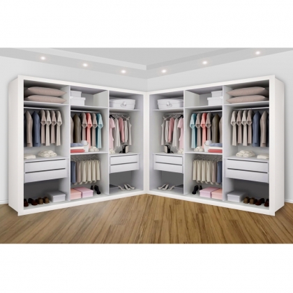 Closet Casal sem Portas 8 Gavetas Paris Duo Premium -Mt- Rei De Casa