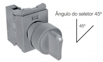 Botão Comutador 2 Posições fixas 45º 22 mm CEW CKM2F45 Weg