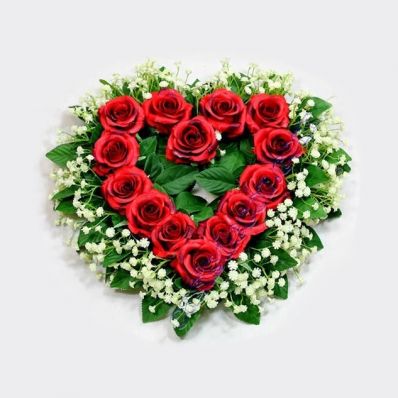 Coroa de Flores Modelo Coração 1 Camada de Rosas 