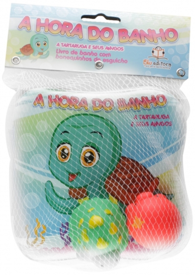 A tartaruga e seus amigos: Livro de banho com bonequinhos de esguicho