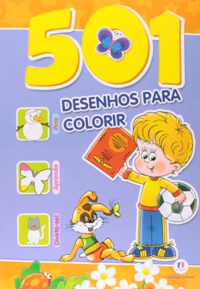 501 Desenhos para colorir: Capa Roxo e laranja