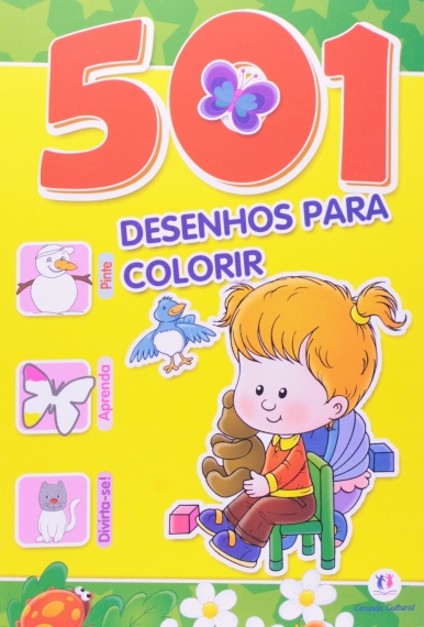 501 Desenhos para colorir: Capa Amarela e verde