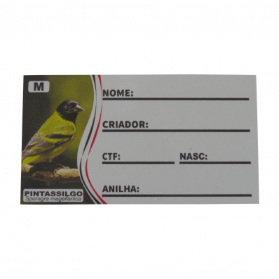 PLACA DE IDENTIFICAÇÃO PVC - PINTASSILGO