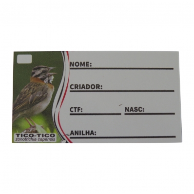 PLACA DE IDENTIFICAÇÃO PVC - TICO TICO