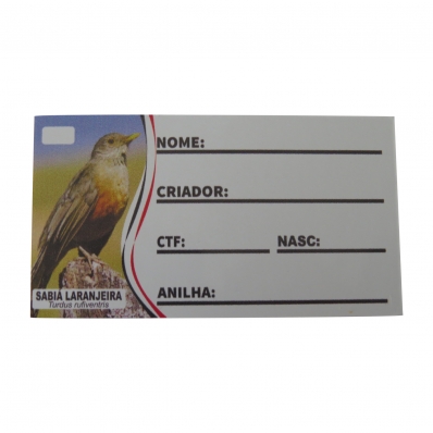 PLACA DE IDENTIFICAÇÃO PVC - SABIA LARANJEIRA