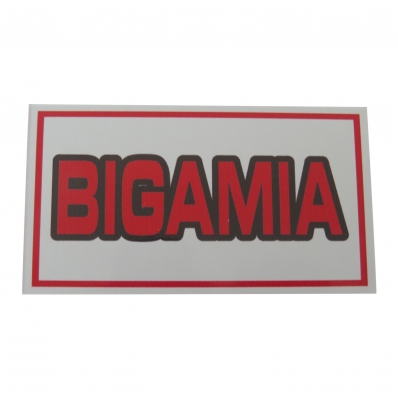 PLACA DE IDENTIFICAÇÃO PVC - BIGAMIA