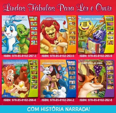 Lindas fábulas para ler e ouvir - Coleção com 6 livros sonoros