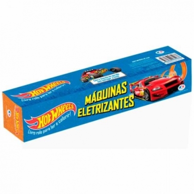 Hot Wheels: Máquinas eletrizantes - Livro rolo para ler e colorir!