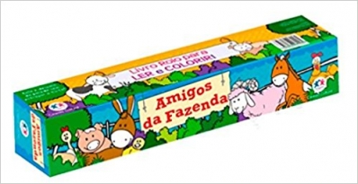 Amigos da fazenda - Livro rolo para ler e colorir!