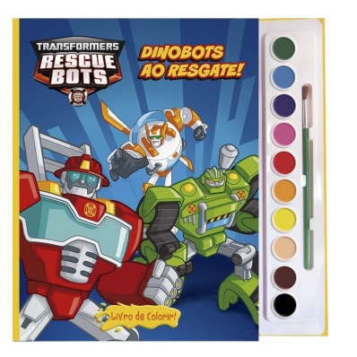 Transformers Rescue Bots: Dinobots ao resgate! - Livro com aquarela