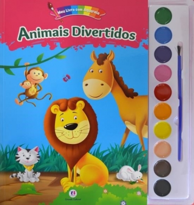 Animais divertidos - Livro com aquarela