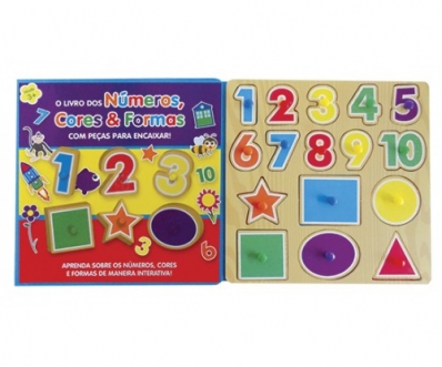 O livro dos números, cores & formas com peças para encaixar