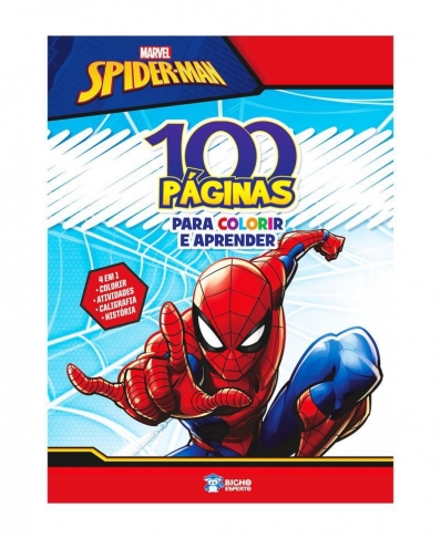 Spider-man: Col. 100 páginas para colorir e aprender