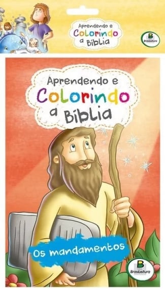 Aprendendo e colorindo a bíblia - Solapa média com 10 livros