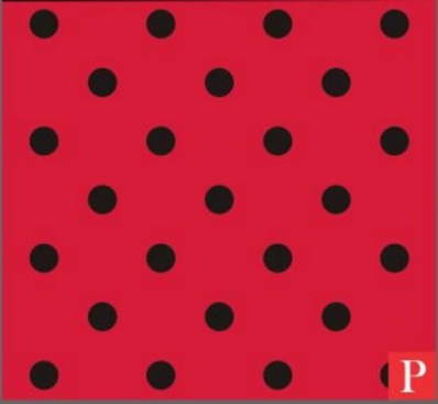 Saco perolizado - little poá vermelho/preto: 20x29 c/ 50 un