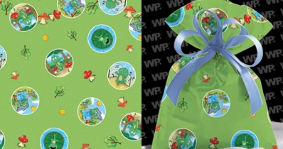 Saco perolizado - frog verde: 30x44 c/ 50 un