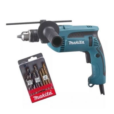 FURADEIRA IMPACTO REVERSIVEL 1/2 HP1640X2 127V 760W KIT BROCAS MAKITA