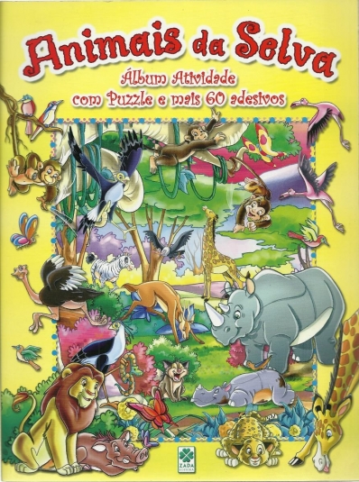 Animais da selva - Álbum atividade com Puzzle e mais 60 adesivos