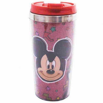 Copo Térmico Vermelho Com Tampa Mickey Sorrisão 450ml - Disney