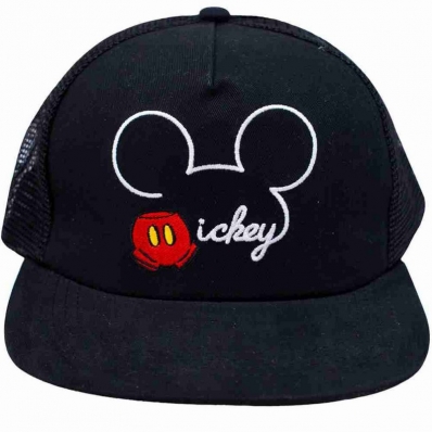 Boné Preto Mickey Aba Reta - Disney