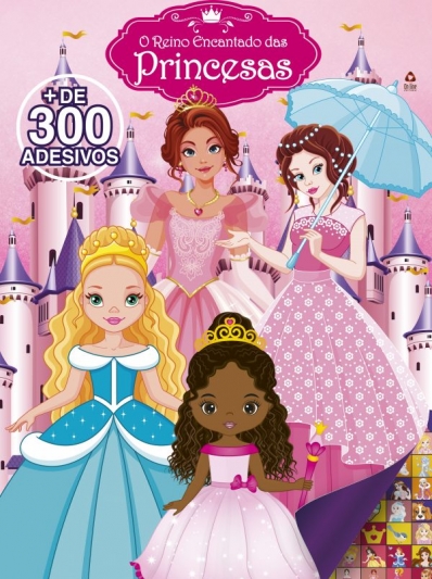 O Reino Encantado das Princesas - Mega prancheta para colorir com adesivos princesas
