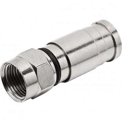 Conector F RG6 Compressão P/ Cabo Coaxial (pacote com 10 peças)