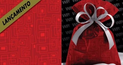 Saco Presente Metalizado - Uno Vermelho: 35x55