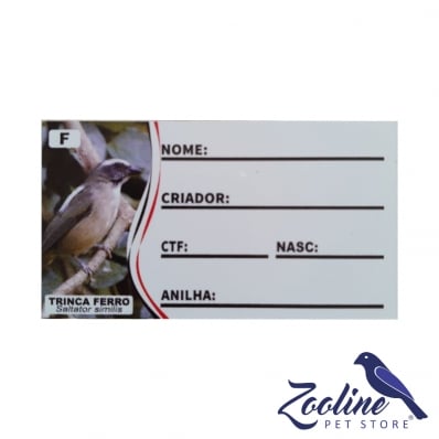 PLACA DE IDENTIFICAÇÃO PVC - TRINCA FERRO - FÊMEA