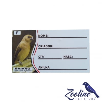 PLACA DE IDENTIFICAÇÃO PVC - COLEIRO BAIANO - FÊMEA