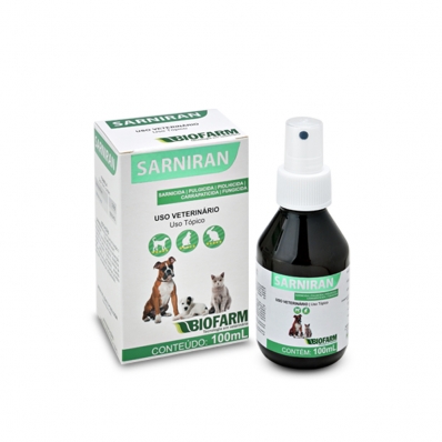 Controlador de Sarnas Sarcópticas, Otodécicas, Coriópticas e Micoses - Sarniran - 100ml