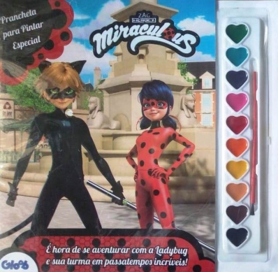 Miraculous: Ladybug - Prancheta para pintar especial - Livro com aquarela