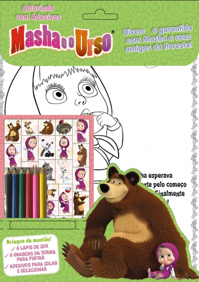 Masha e o Urso - Colorindo com adesivos