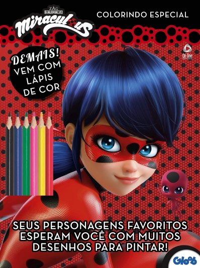 Miraculous Ladybug Prancheta para Colorir com 1500 Adesivos