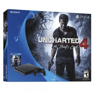 CONSOLE PS4 SLIM 500 GB + 1 JOGO UNCHARTED 4