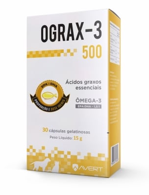 Suplemento Avert - Ograx-3 500 - 30 cápsulas 