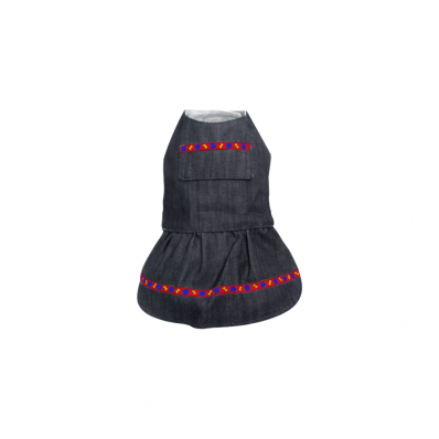 Vestido para Cachorro - Modelo de Tecido em Jeans 