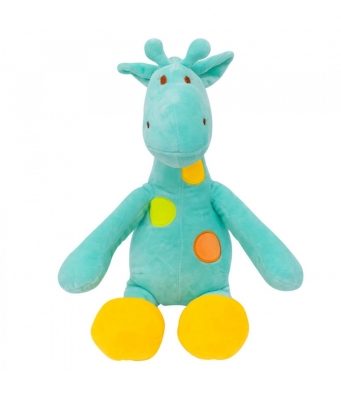 Girafa Verde Pintas Coloridas 37cm - Pelúcia