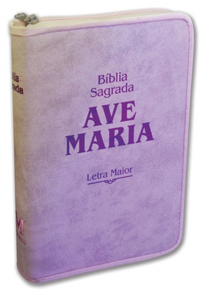 Biblia Sagrada - Letra maior - Strike rosa com zíper - Edição media