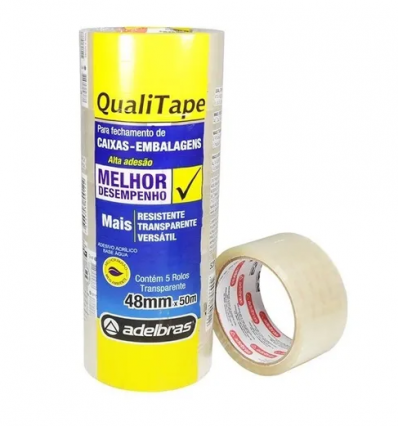 Fita adesiva transparente - Pct. c/ 5 un - 48mmx50m