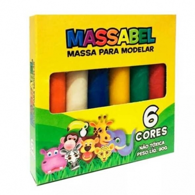 Massa para modelar 6 cores 90g - Massabel 5061
