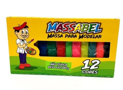 Massa para modelar 12 cores 180g - Massabel 5065