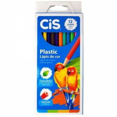 Lápis de cor 12 cores Plastic - CIS